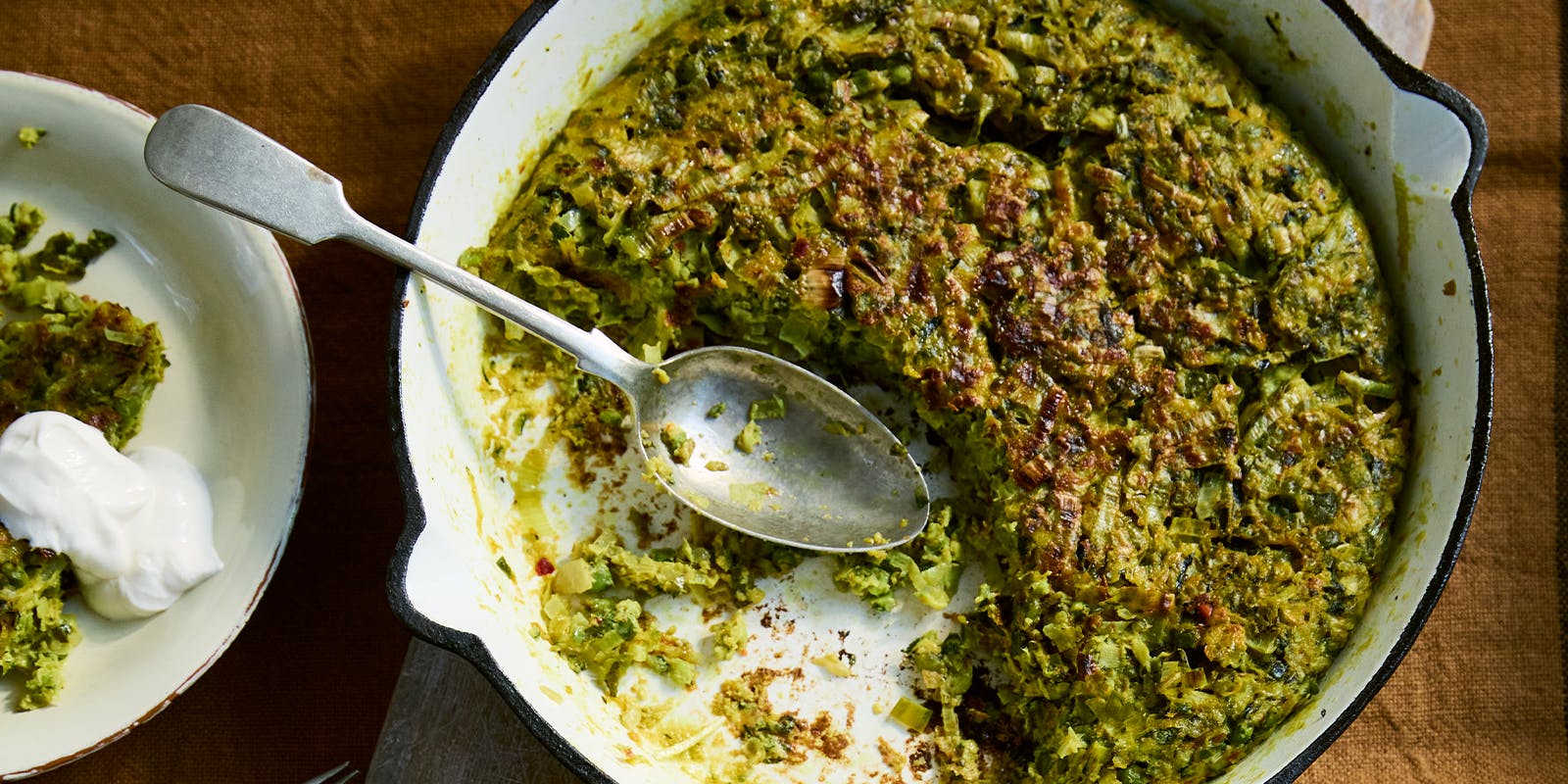 Courgette & leek ijeh (Arabic frittata) 